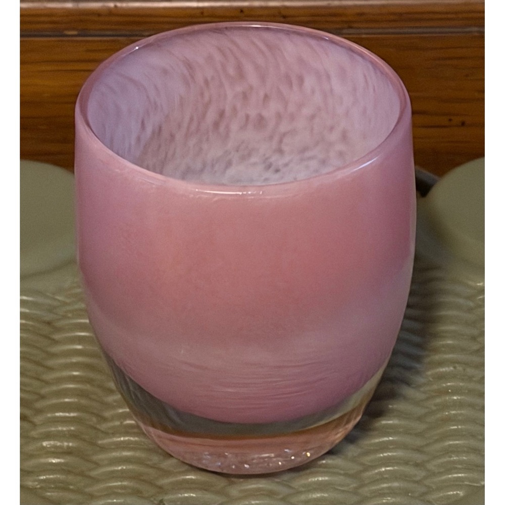 glassybaby Fabulous Pink HandBlown Glass Votive Candle Holder Retired Triskelion